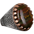 Natural Bloodstone Ring, 925 Sterling Silver, Red