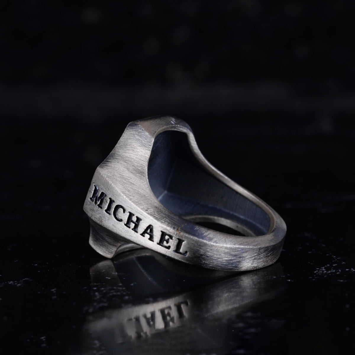 KAMBO St. Michael Archangel Men's Ring – 925 Sterling Silver Gold Plated Design – Handmade Religious Protection Jewelry – Octagonal Shield Statement Ring — 7