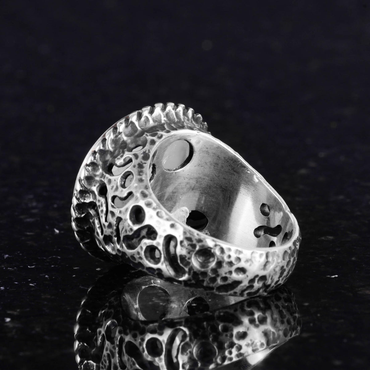 Natural Moonstone Ring - 925 Sterling Silver Men's Ring — 5