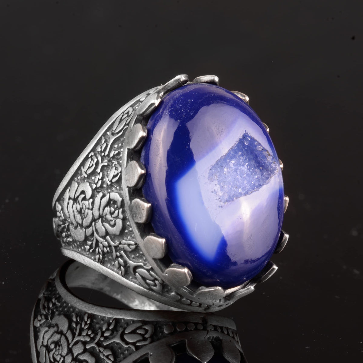 Crystal Druzy Quartz Stone Ring — 7