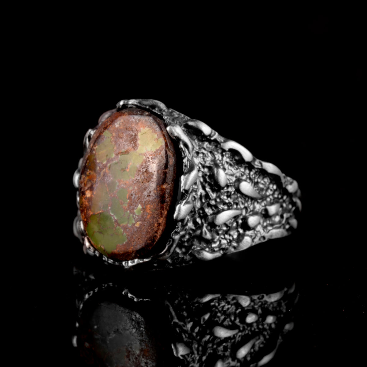 Natural Arizona Turquoise Stone Ring (Model-17) — 4