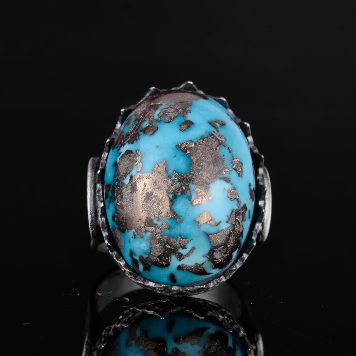 KAMBO 925 Sterling Silver Natural Turquoise Stone Large Men's Ring – Handmade Spiritual Healing Jewelry (Style-3) — 4