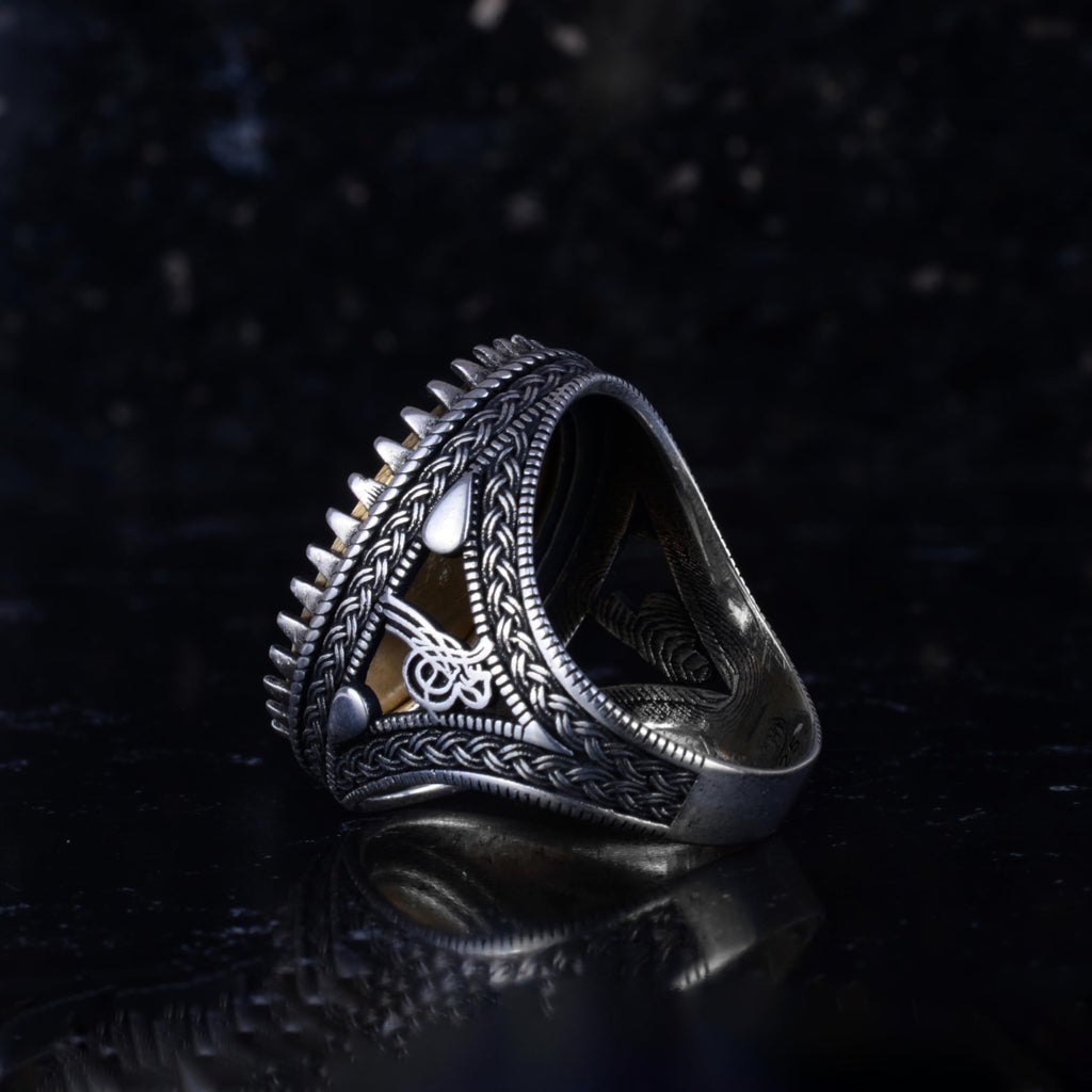 KAMBO Islamic Men's Ring – 925 Sterling Silver Arabic Inscribed 'Ya Khabir' Ring – Handmade Spiritual Silver Ring — 7