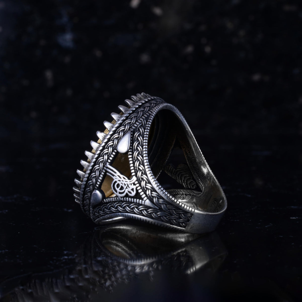 KAMBO Islamic Men's Ring – 925 Sterling Silver Arabic Inscribed 'Ya Khabir' Ring – Handmade Spiritual Silver Ring — 7