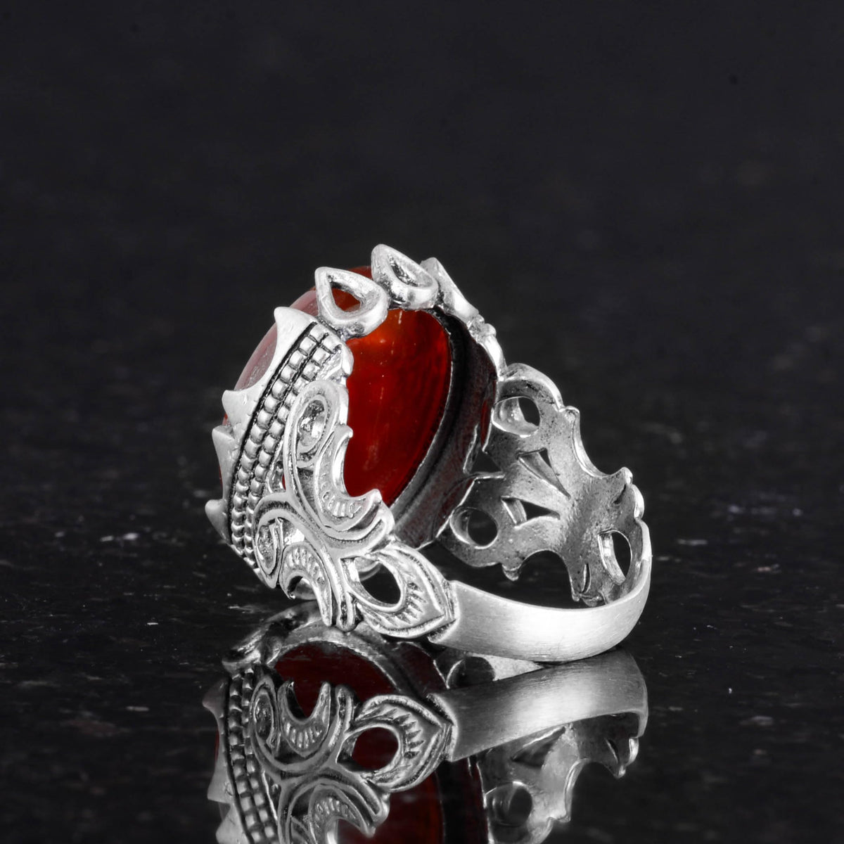 Natural Agate Stone, Silver Ring, Islamic Ring, Muslim Ring — 7