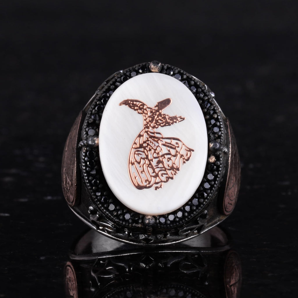 Patterned Handmade Ring - 925 Sterling Silver Men's Ring - Star of David Jewelry — 4