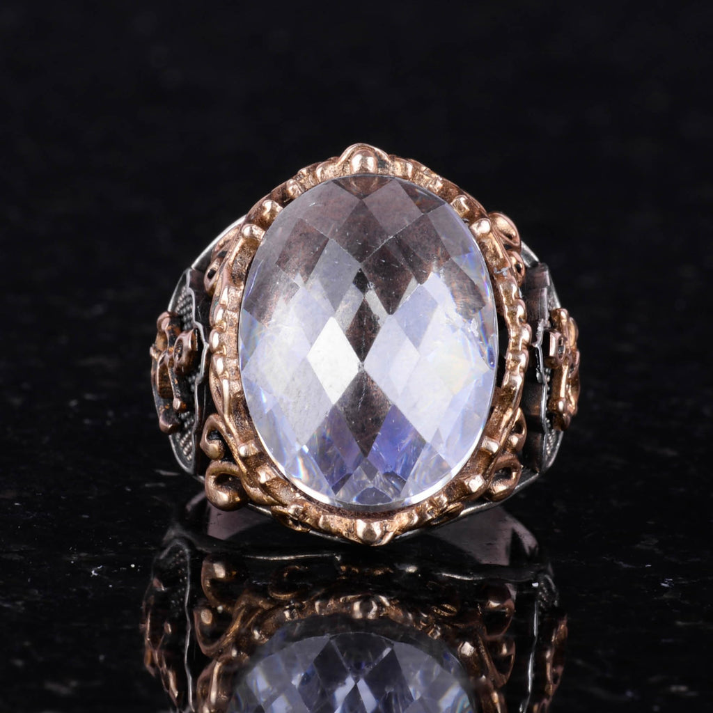 Crystal Stone Ring, 925 Sterling Silver Ring — 5