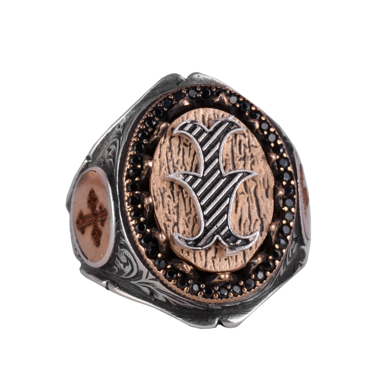 Cross Letter Silver Ring
