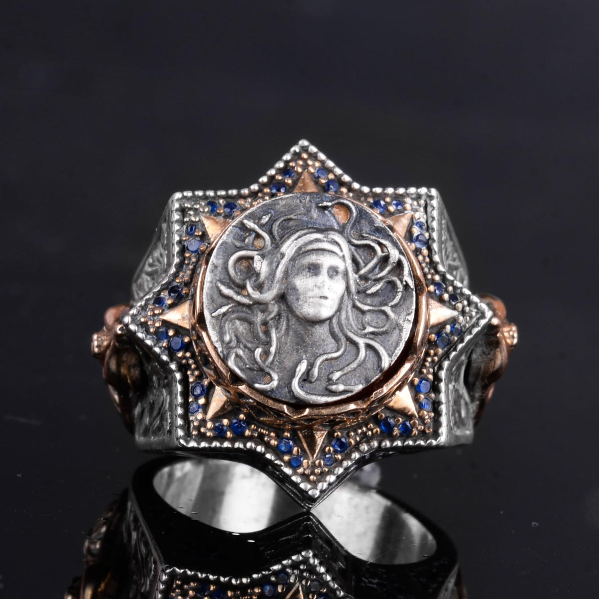KAMBO 925 Sterling Silver Men's Ring – Spiritual Zircon and Star Symbol Design (Style - 2) — 4