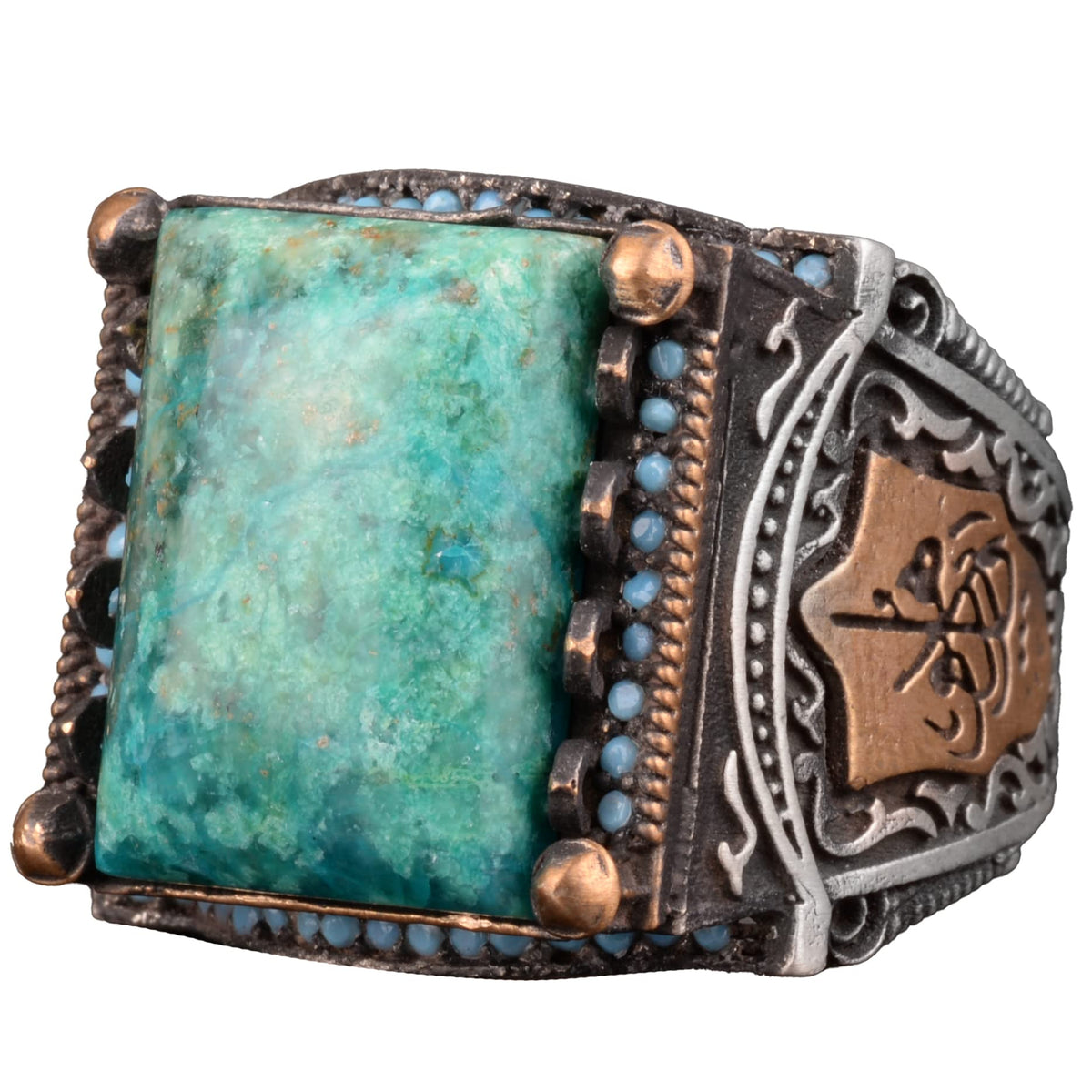 Natural Azurite Stone Ring, 925 Sterling Silver Ring
