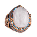 925 Sterling Silver Ring with Natural Moonstone, Handmade Men's Ring, Vintage Design