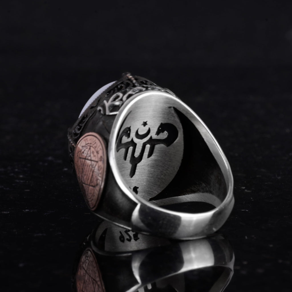 Patterned Handmade Ring - 925 Sterling Silver Men's Ring (Model-2) — 7