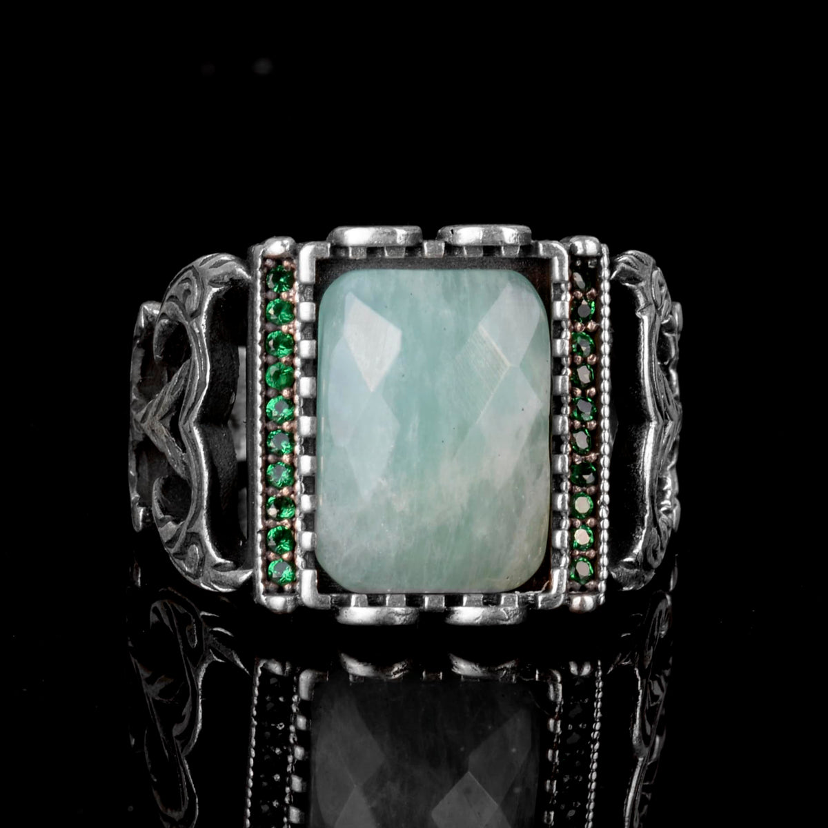 Aquamarine Men's Ring — 2