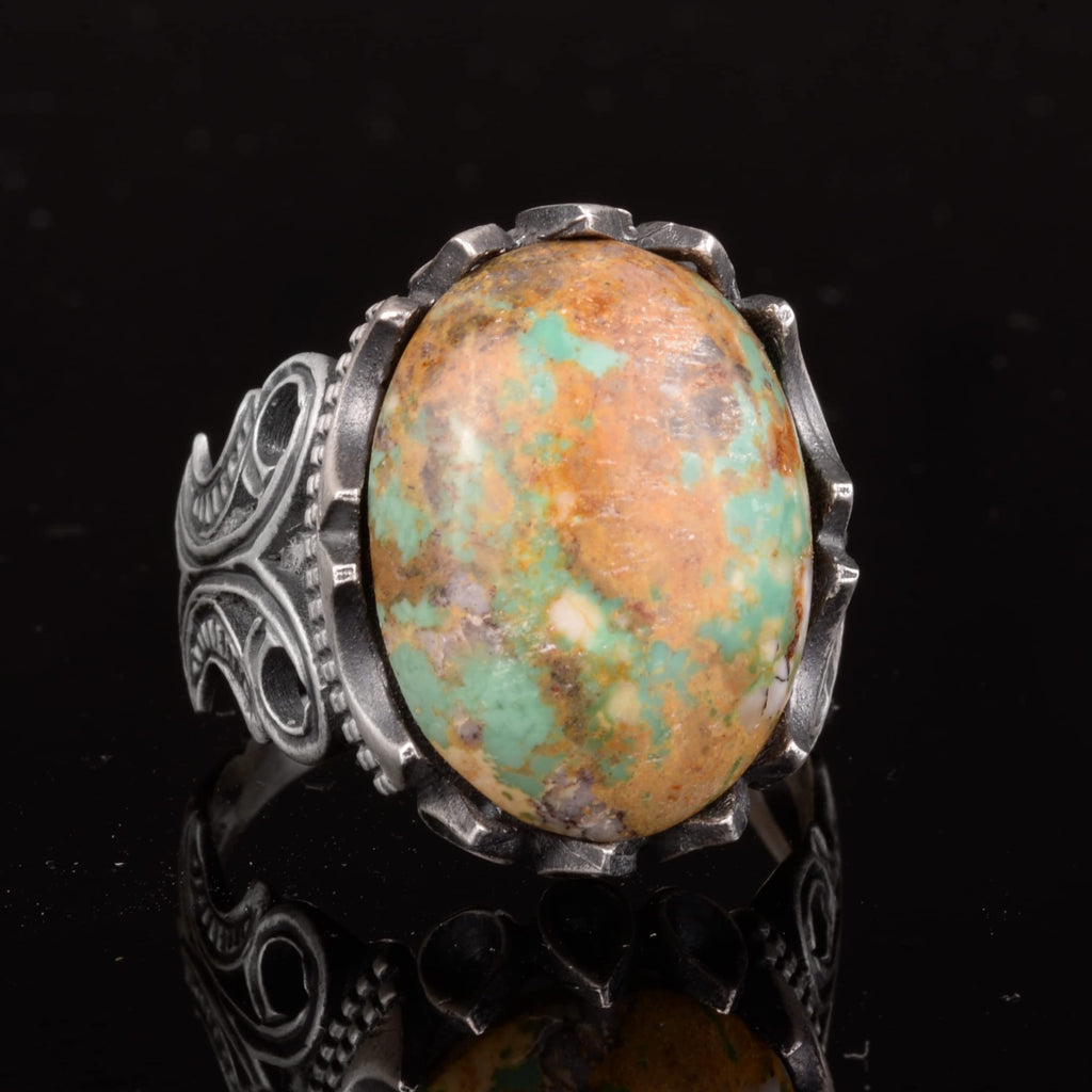 Natural Arizona Turquoise Stone Ring (Model-19) — 5
