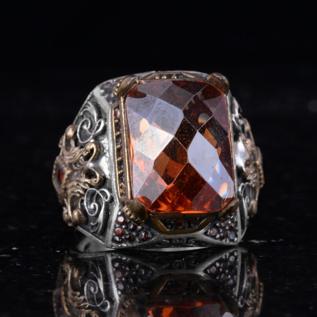 925 Sterling Silver Handmade Stone Ring (Synthetic Sultanit Stone) — 4