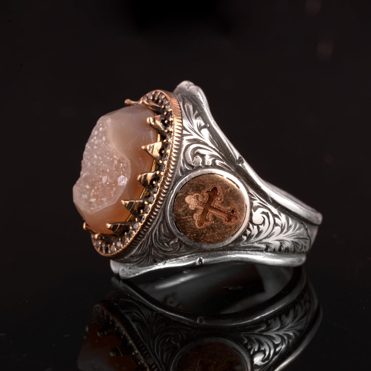 Natural Druzy Quartz Stone Ring (Model-2) — 5