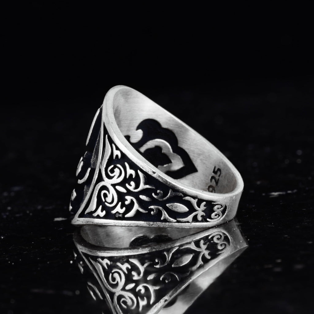KAMBO Silver Islamic Ring, Shahada Engraved Men's Ring, 925 Silver Muslim Jewelry — 6