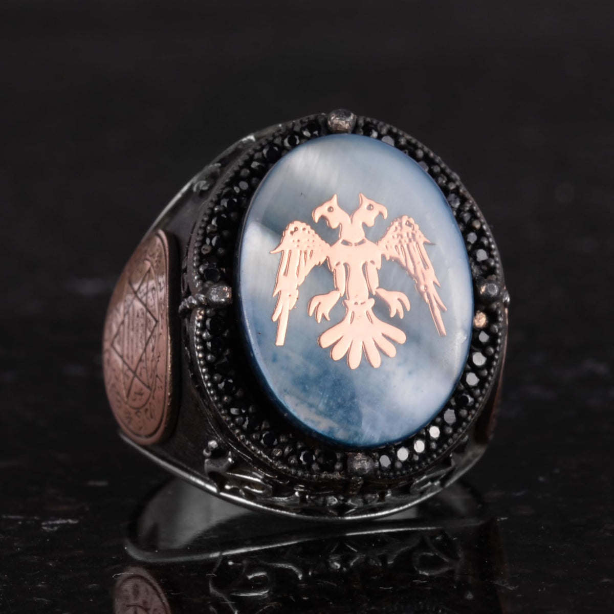 Special Pattern Ring - Double-Headed Eagle Ring - Handmade Ring - 925 Sterling Silver Men's Ring — 5
