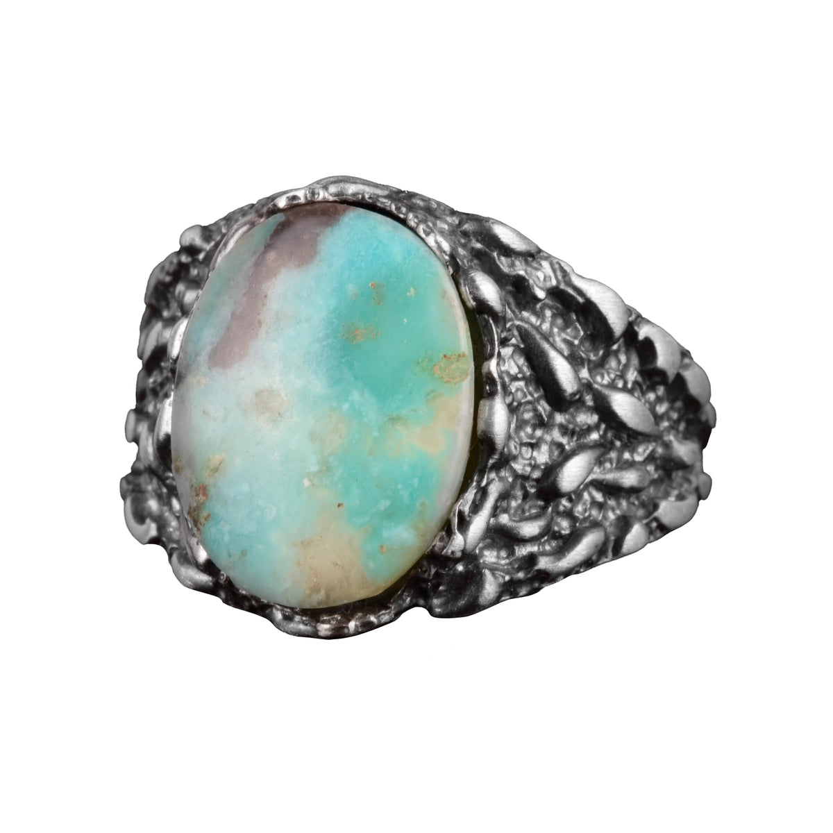 Natural Arizona Turquoise Stone Ring - 925 Sterling Silver Minimalist Ring (Model-3)
