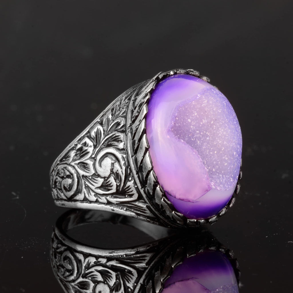 Natural Druzy Crystal Quartz Gemstone Ring — 6