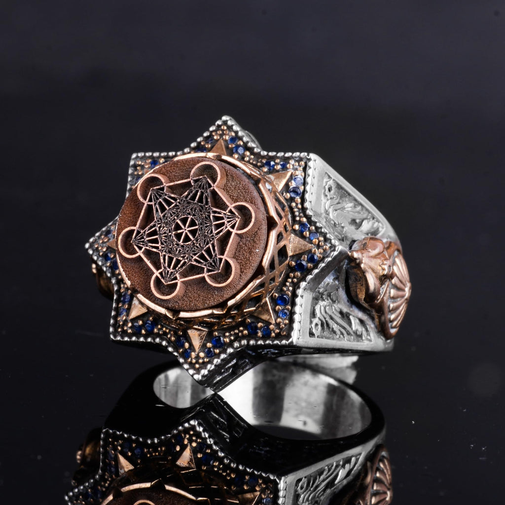 KAMBO 925 Sterling Silver Men's Ring – Spiritual Zircon and Star Symbol Design (Style - 3) — 6