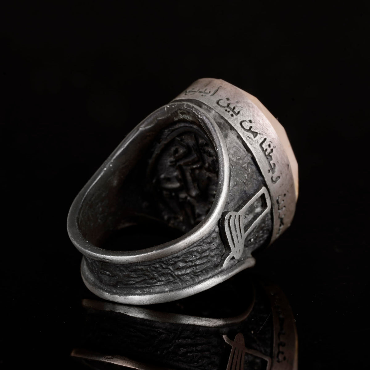Kambo Genuine Natural Rutilated Quartz Stone Ring - 925 Sterling Silver Mevlevi Sufi Ring — 6