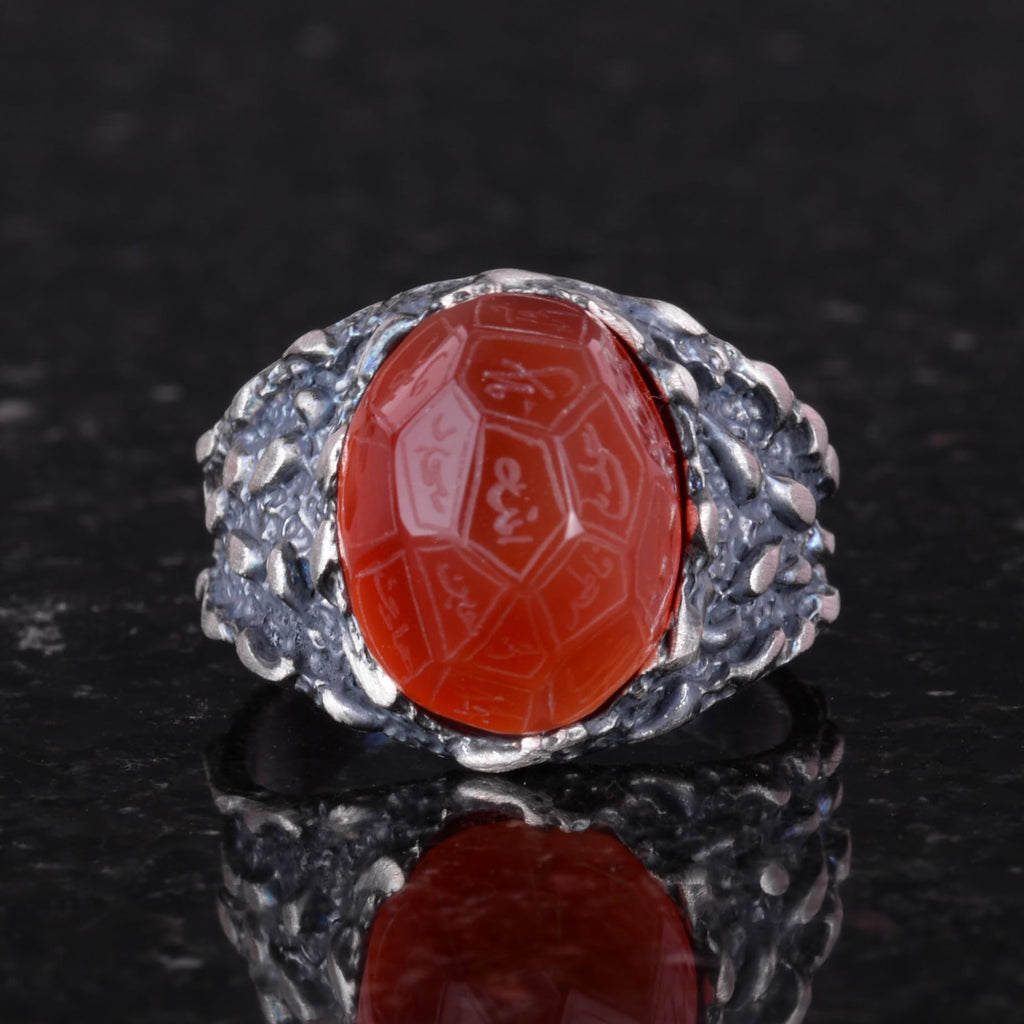 Natural Agate Stone Ring, 925 Sterling Silver Ring (Model-2) — 2