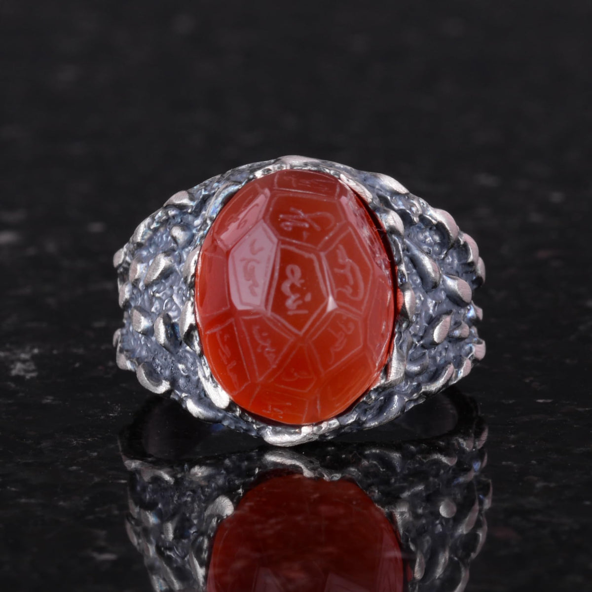 Natural Agate Stone Ring, 925 Sterling Silver Ring (Model-2) — 2