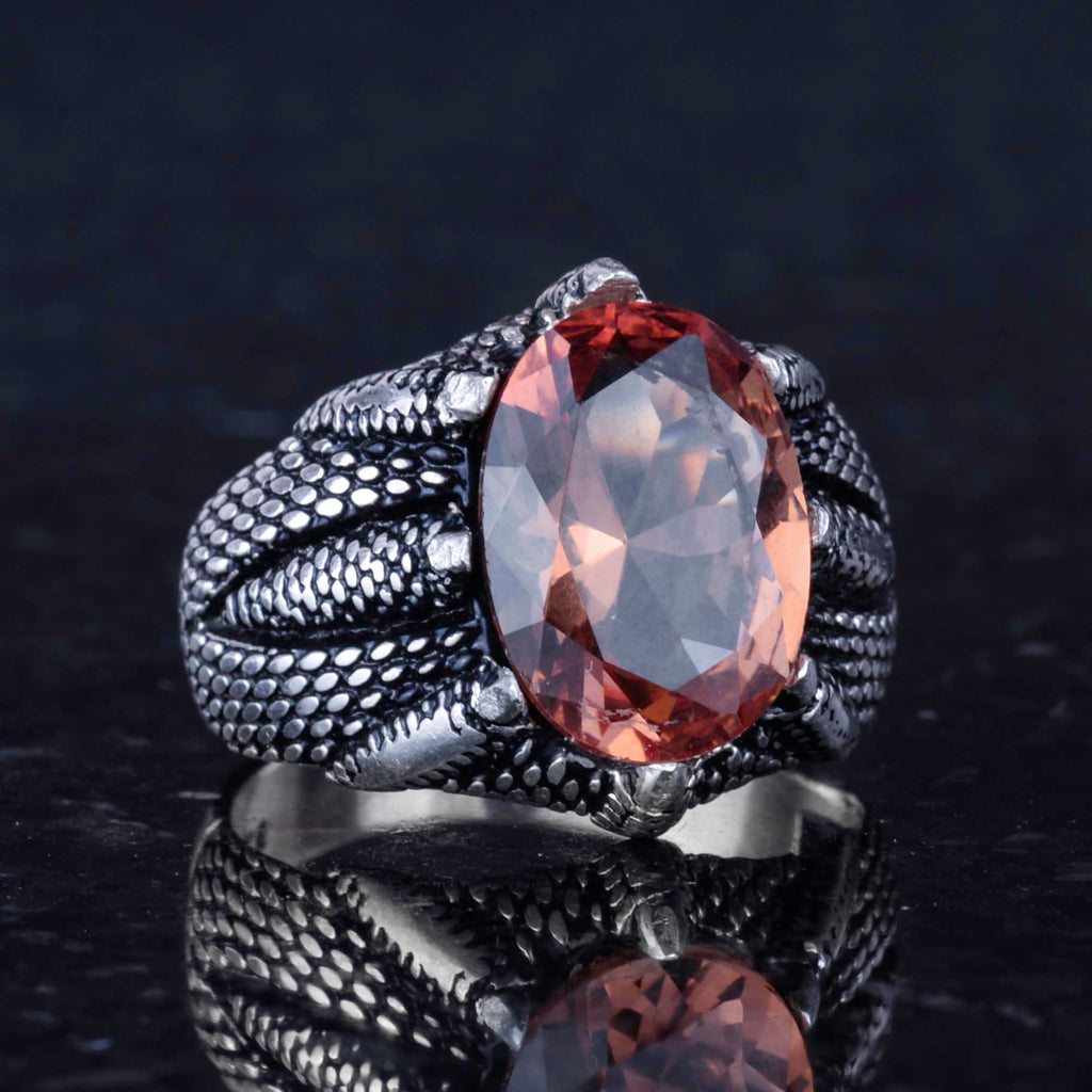 Silver Claw Ring - Handcrafted Sultanit Stone Ring — 5