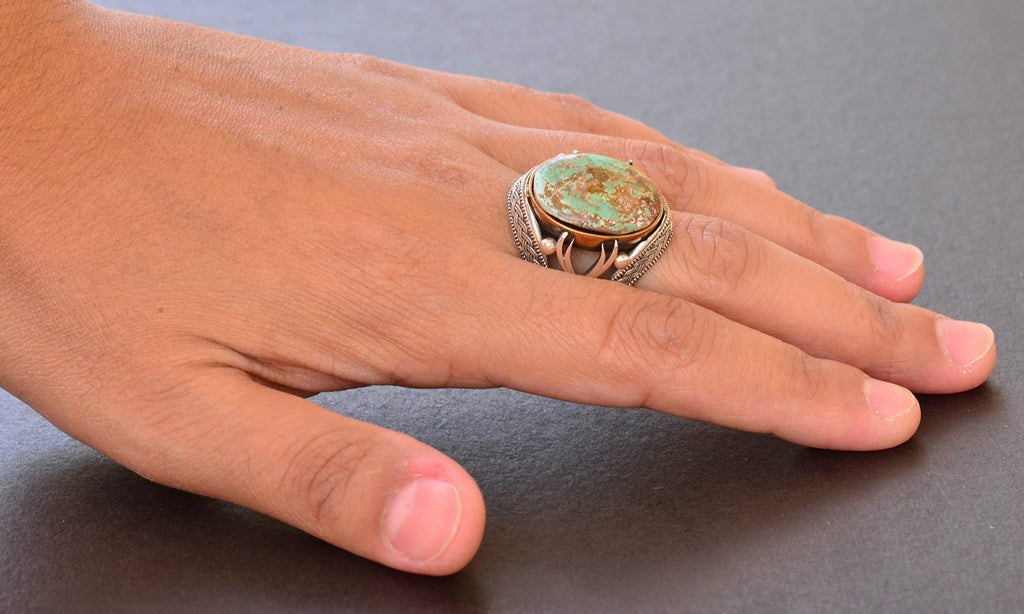 Natural Arizona Turquoise Stone Ring (Model-14) — 6