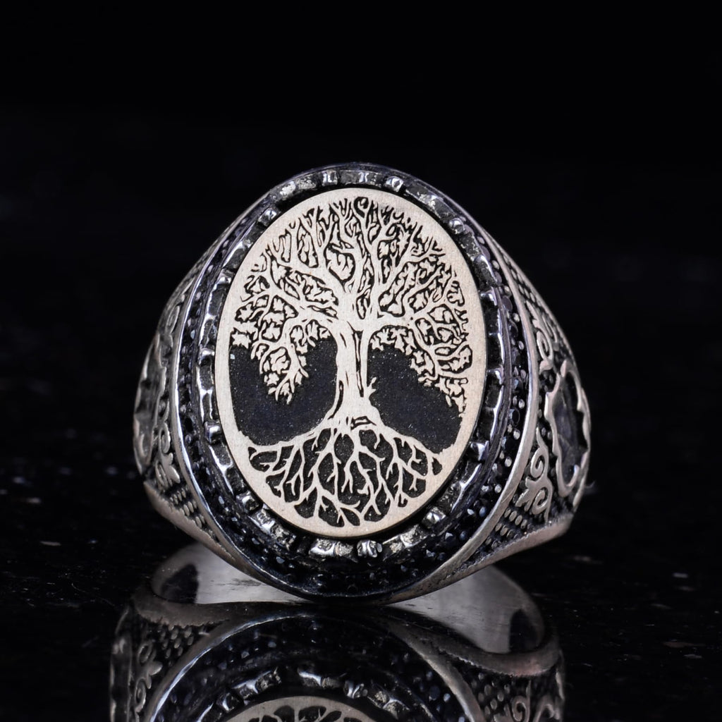 Handmade Vintage Silver Ring – Tree of Life Design — 6