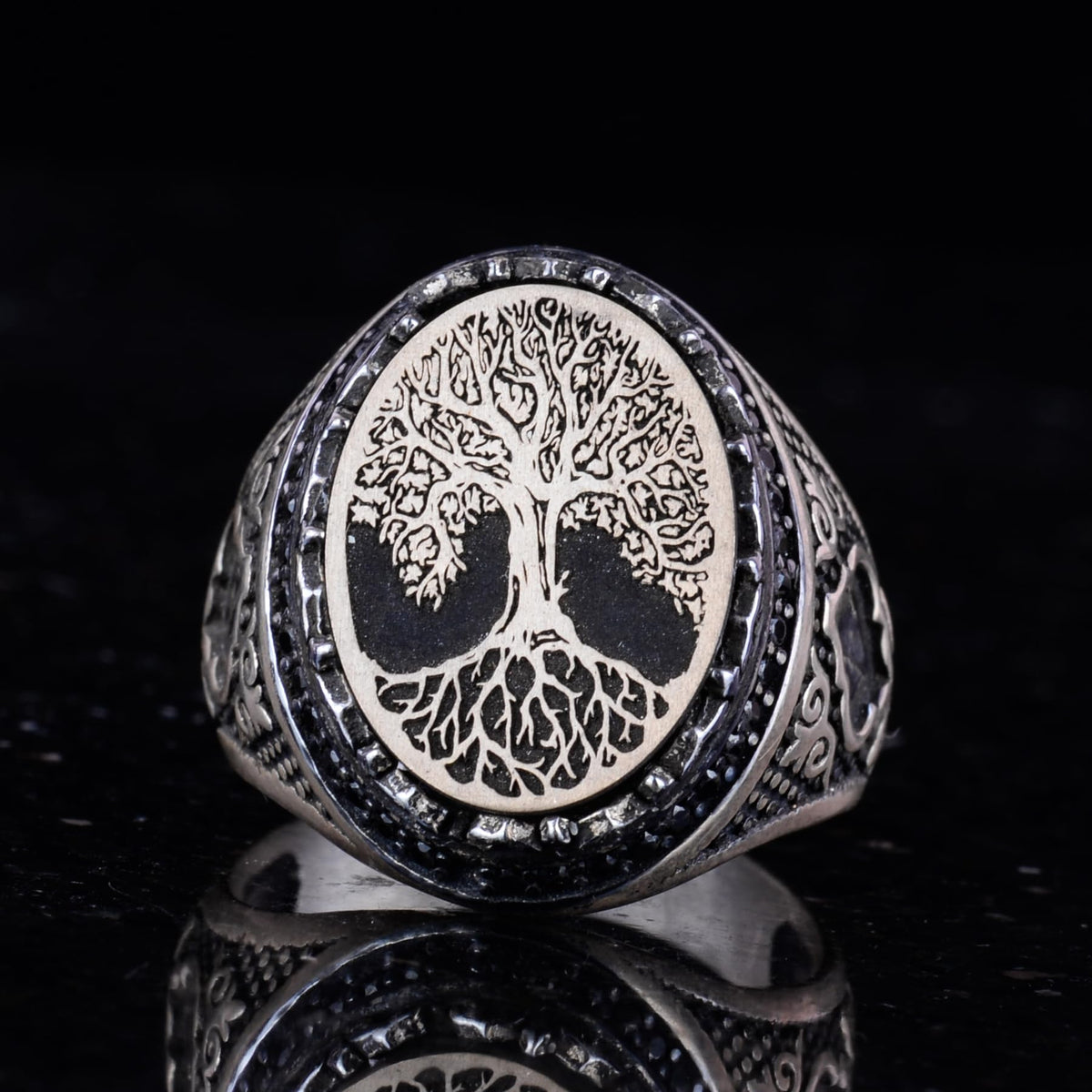 Handmade Vintage Silver Ring – Tree of Life Design — 6