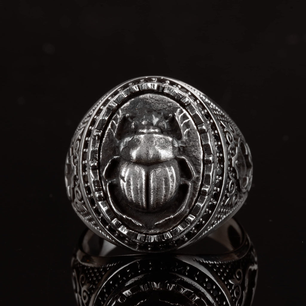 Kambo 925 Sterling Silver Men's Beetle Ring - Showy and Unique Design, Ideal for Daily Wear and Special Occasions — 2