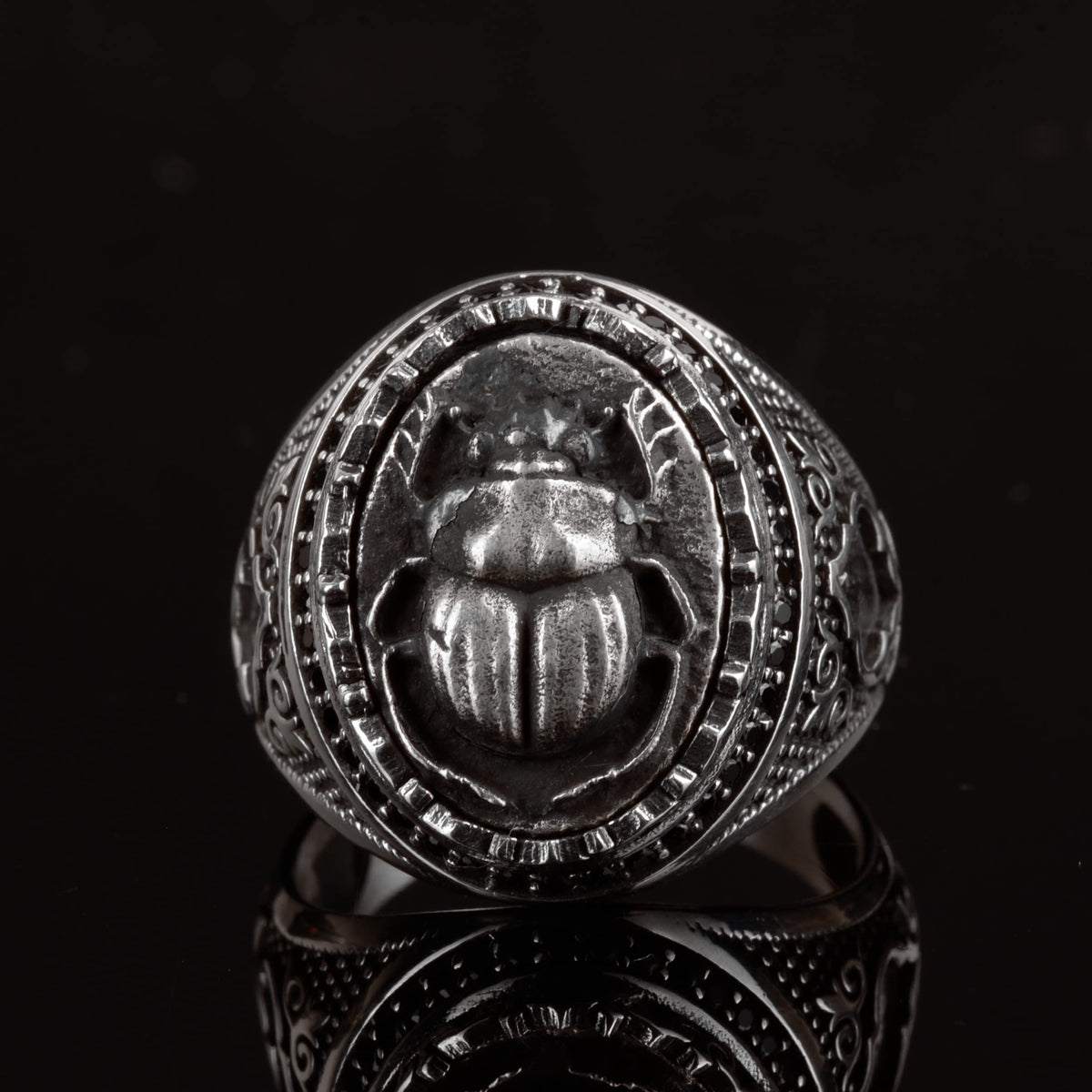 Kambo 925 Sterling Silver Men's Beetle Ring - Showy and Unique Design, Ideal for Daily Wear and Special Occasions — 2