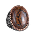 Handcrafted Natural Bronzite Stone Ring - 925 Sterling Silver