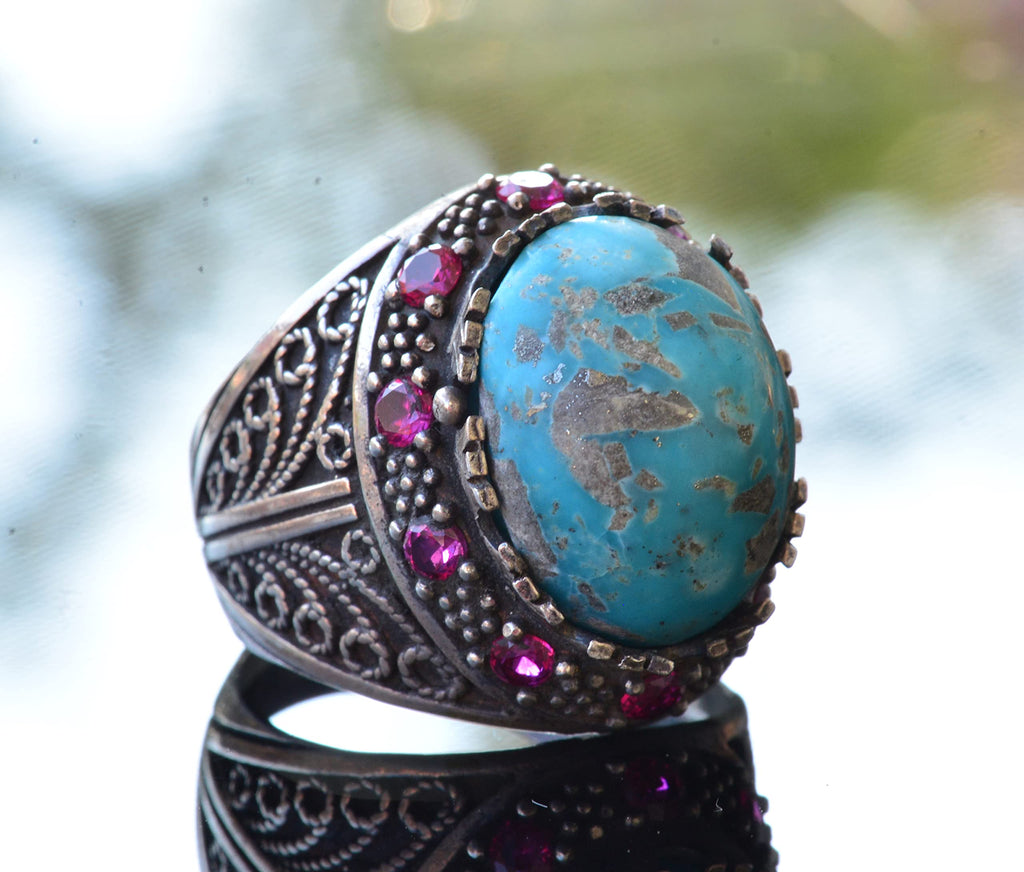 Real Arizona Turquoise Stone Ring (Model-5) — 3