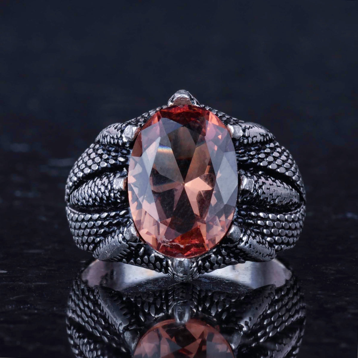 Silver Claw Ring - Handcrafted Sultanit Stone Ring — 4