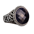 Natural Sapphire Stone Men's Ring, Vintage Ring, 925 Sterling Silver