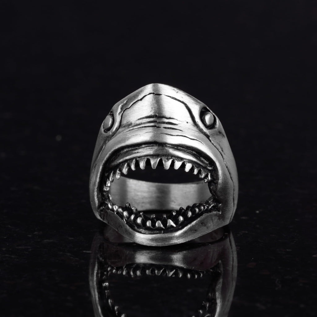 Shark Ring, 925 Sterling Silver Men's Ring, Animal Design — 2