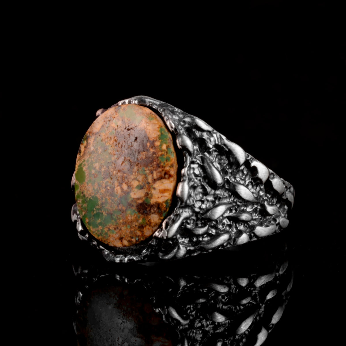 Natural Arizona Turquoise Stone Ring (Model-3) — 4