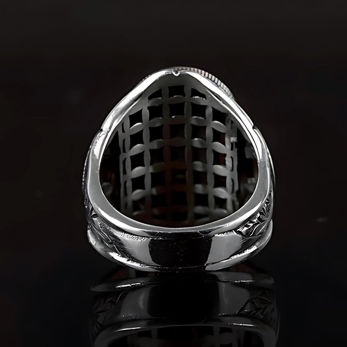 Ottoman Empire Ring - 925 Sterling Silver Men's Ring, Artificial Peridot Stone, Turkish Historical Jewelry (Customizable) — 5
