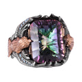 Handmade 925 Sterling Silver Men's Eagle Ring, Mystic Topaz Stone