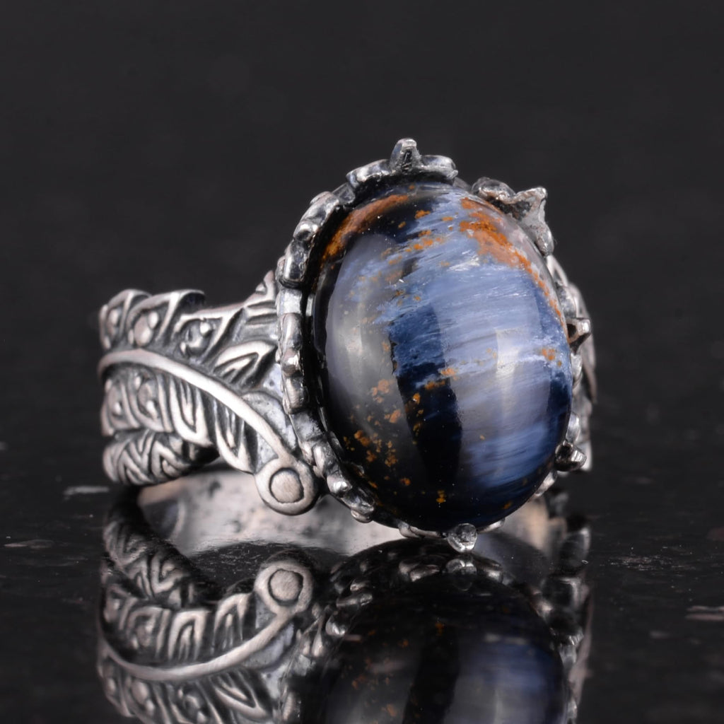 Handmade 925 Sterling Silver Ring - Natural Pietersite Stone — 5