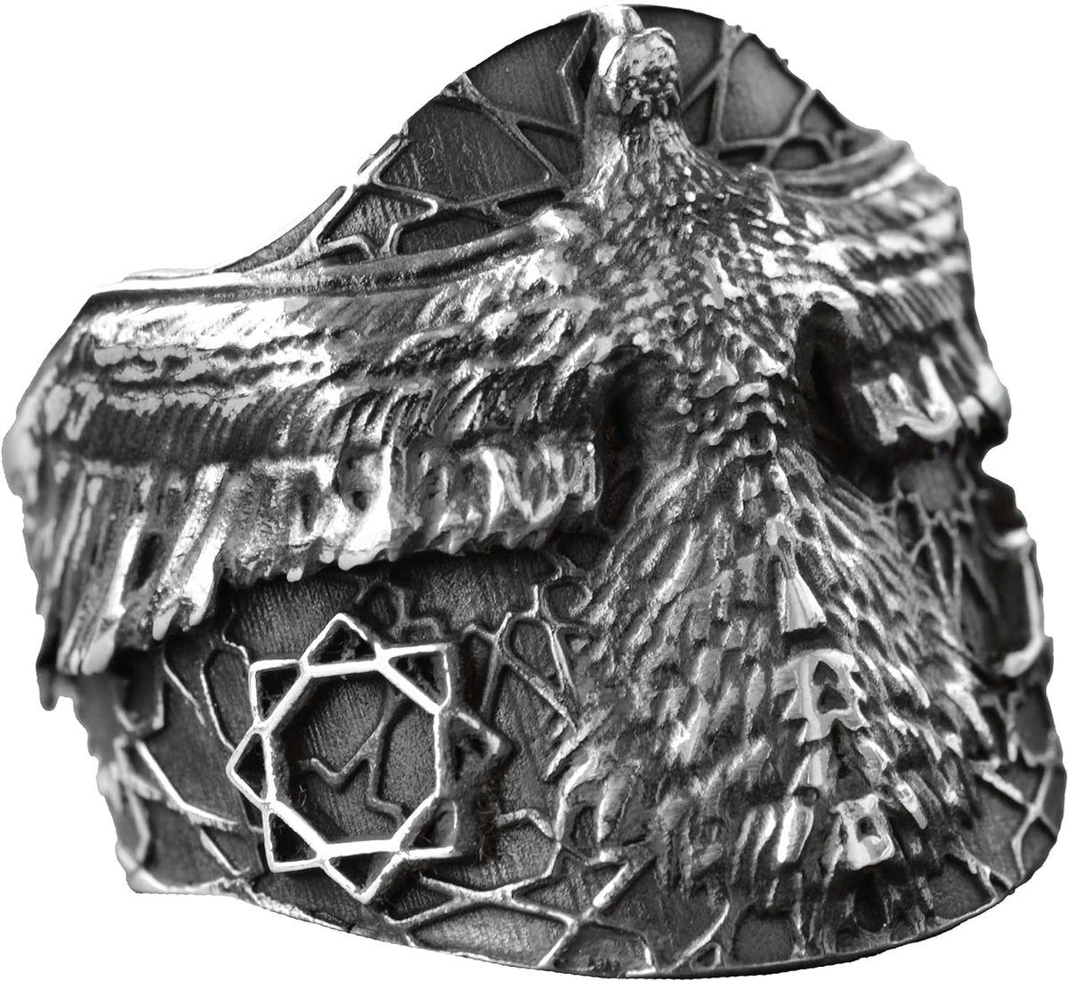 Adjustable Winged Eagle Ring - 925 Sterling Silver