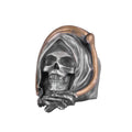 KAMBO 925 Sterling Silver Death Angel Skull Ring – Gothic Men's Silver Ring – Handmade Biker Jewelry – Skeleton Hooded Design (Gold Plated)
