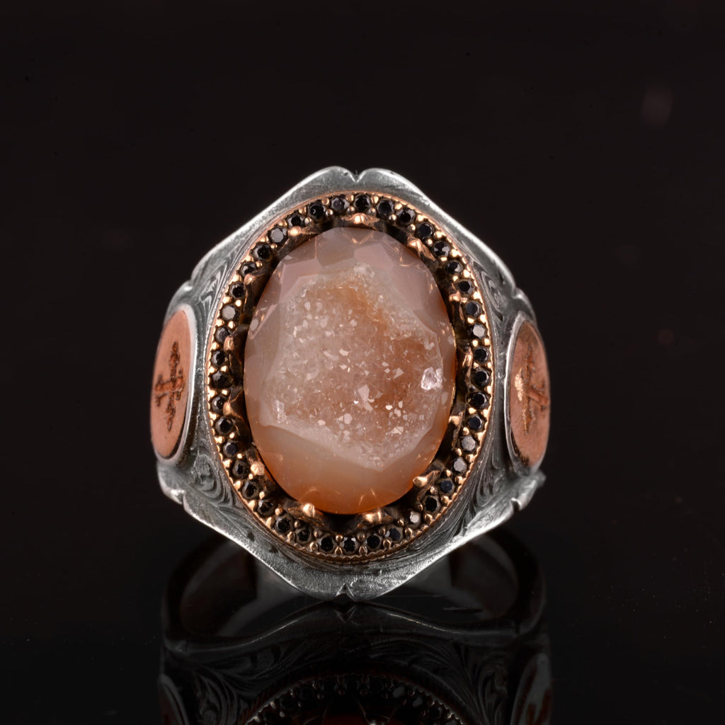 Natural Druzy Quartz Stone Ring (Model-2) — 2