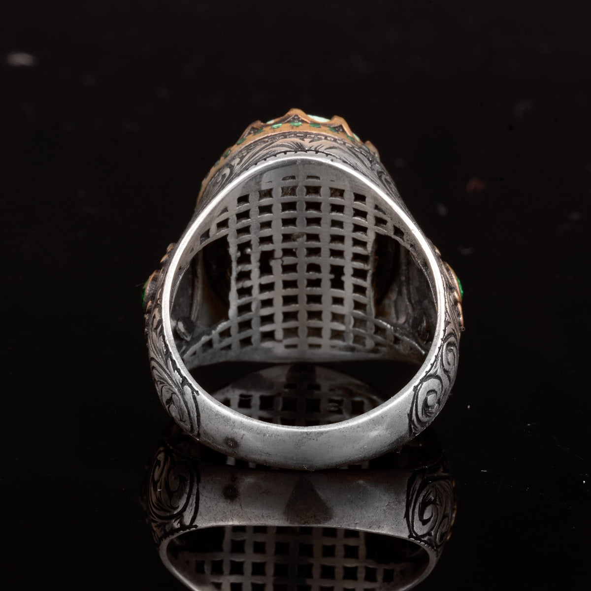 Handmade Natural Arizona Turquoise Stone Ring, 925 Sterling Silver, Sultan Ring (Model-3) — 8
