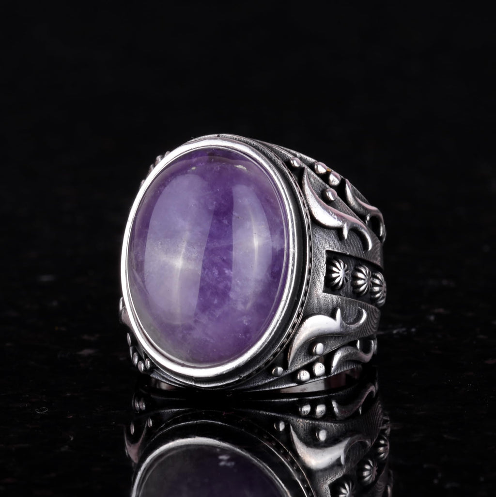 Natural Amethyst Stone Ring — 5