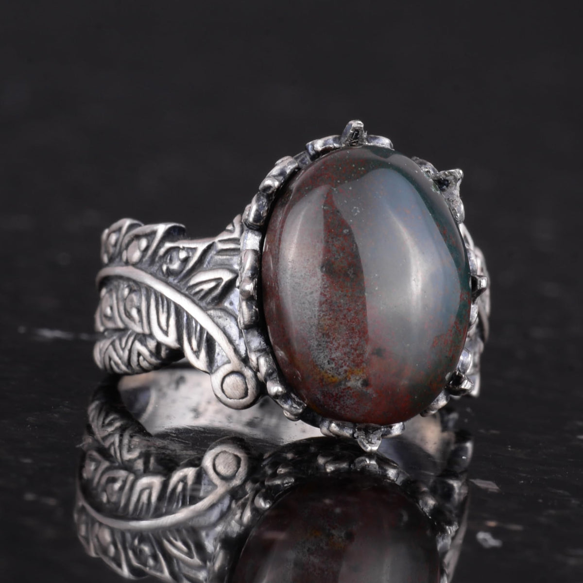 Vintage Bohemian Design Silver Women's Ring (Model-2) — 5