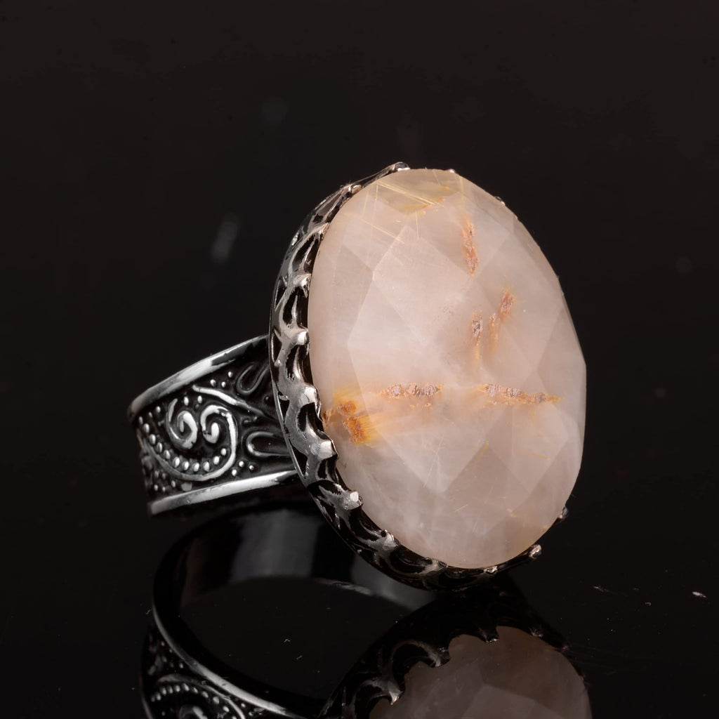 Natural Rutilated Quartz Stone Ring — 5